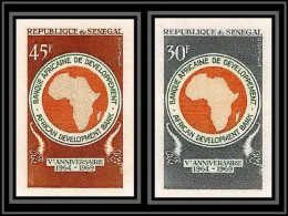 91813c Sénégal N° 322/323 Banque Africaine De Développement Bank 1969 Non Dentelé Imperf ** MNH - Sénégal (1960-...)