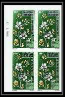 91793b Nouvelle Caledonie N° 165 Fleurs Fleur Flower Orchidées Orchids Non Dentelé Imperf ** MNH Bloc 4 Coin Daté - Imperforates, Proofs & Errors