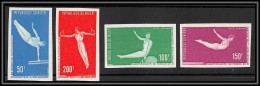 91782b Niger PA N° 137/140 Gymnastique Gymnastics 1970 Ljubljana Slovenia Slovenie Non Dentelé Imperf ** MNH - Niger (1960-...)