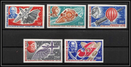 91777d Niger PA 122/126 Da Vinci Ader Newton Galilee Montgolfier Precurseurs Espace Space Non Dentelé Imperf ** MNH - Niger (1960-...)