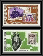 91779a Niger PA N° 154 /155 Philatokyo 71 Stamps On Stamps 1971 Japon Japan Non Dentelé Imperf ** Exposition Exhibition - Briefmarken Auf Briefmarken