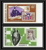 91779a Niger PA N° 154 /155 Philatokyo 71 Stamps On Stamps 1971 Japon Japan Non Dentelé Imperf ** Exposition Exhibition - Niger (1960-...)