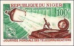 91772d Niger PA 128 Telecommunications Telecom 1970 Uit Espace Space Non Dentelé Imperf ** MNH  - Telecom