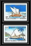 91767c Nouvelle-Calédonie N° 535 / 536 Bateau (boat) Pirogue Canoe Non Dentelé Imperf ** MNH  - Non Dentelés, épreuves & Variétés