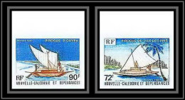 91767d Nouvelle-Calédonie N° 535 / 536 Bateau (boat) Pirogue Canoe Non Dentelé Imperf ** MNH  - Imperforates, Proofs & Errors