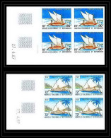 91767a Nouvelle-Calédonie N° 535 / 536 Bateau (boat) Pirogue Canoe Non Dentelé Imperf ** MNH Coin Daté - Non Dentelés, épreuves & Variétés