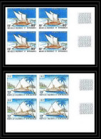 91767b Nouvelle-Calédonie N° 535 / 536 Bateau (boat) Pirogue Canoe Non Dentelé Imperf ** MNH Bloc 4 - Bateaux