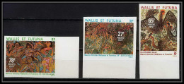 91760a Wallis Et Futuna N° 245/247 Tableau Tableaux Painting 1979 Non Dentelé Imperf ** MNH - Imperforates, Proofs & Errors