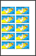 91758a Wallis Et Futuna N° 153 Upu Journee De La Poste Colombe Dove Non Dentelé Imperf ** MNH Bloc 10  - U.P.U.