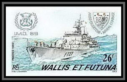 91757c Wallis Et Futuna N° 384 Bateau Ship Ships Escorteur Charner Imo 89 1988 Non Dentelé Imperf ** MNH - Bateaux