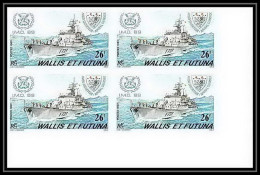 91757b Wallis Et Futuna N° 384 Bateau Ship Ships Escorteur Charner Imo 89 1988 Non Dentelé Imperf ** MNH Bloc 4 - Bateaux