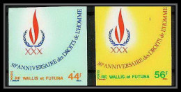 91753b Wallis Et Futuna 224 225 Onu Uno United Nations Droits De L'Homme Human Rights Non Dentelé Imperf ** MNH - Geschnittene, Druckproben Und Abarten