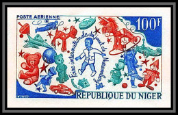 91744d Niger PA N° 113 Foire Du Jouet Nuremberg Toy Fair 1969 Enfant Child Clown Non Dentelé Imperf - Niger (1960-...)