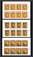 91748a Polynesie N° 303/305 Tableau Tableaux Painting Tapa 1988 Non Dentelé Imperf ** MNH Bloc 10 - Non Dentelés, épreuves & Variétés