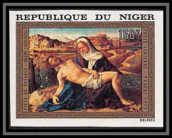 91736d Niger PA N° 211 Pieta Christ Bellini Pâques (easter) Tableau Painting Bellini Non Dentelé Imperf ** MNH - Religious