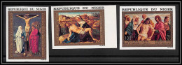 91736b Niger PA N° 210 à 212 Pâques (easter) Tableau Christ Painting Bellini Non Dentelé Imperf ** MNH - Religione