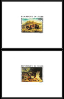 91738c Niger PA N° 215/216 Delacroix Tiger Tigre Lion Lionne Tableau Tableaux Painting épreuve De Luxe Deluxe Proof - Félins