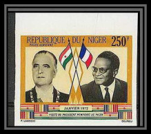 91724b Niger Pa N° 173 Visite Du Président Pompidou 1972 Non Dentelé Imperf ** MNH - Niger (1960-...)