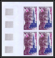 91713a Niger PA 219 Quinzaine Africaine Bruxelles Belgique African Art 1973 Non Dentelé Imperf ** MNH Bloc 4 - Unused Stamps