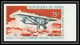 91709c Niger PA N° 184 Spirit Of St Louis Lindbergh 1927 Avion (plane) Non Dentelé Imperf 1972 - Niger (1960-...)