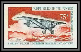 91709b Niger PA N° 184 Spirit Of St Louis Lindbergh 1927 Avion (plane) Non Dentelé Imperf 1972 - Airplanes