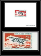 91709d Niger PA N° 184 Spirit Of St Louis Lindbergh 1927 Avion (plane) Non Dentelé Imperf 1972 + Epreuve De Luxe Proof - Avions
