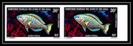 91633a Afars Et Issas PA N° 66 Scarus Vetula Poisson-perroquet Fish Fishes Non Dentelé Imperf ** MNH Paire - Nuovi