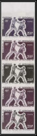 92358 Nouvelle-Calédonie N°362 Boxe Boxing Jeu Du Pacific Sud 1969 Essai Proof Non Dentelé Imperf ** MNH Bande 5 Strip - Lots & Serien