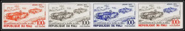 92346 Mali PA N°180 24 H Du Mans Voiture (Car Racing) Jaguard Talbot Essai Proof Non Dentelé Imperf ** MNH Bande 4 Strip - Cars