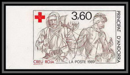 92352b Andorre (Andorra) N°380 Croix Rouge (red Cross) Non Dentelé Imperf ** MNH  - Nuovi