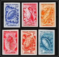 92326 Wallis Et Futuna N°162/167 Coquillages Shell Shells Essai Proof Non Dentelé Imperf ** MNH  - Coquillages