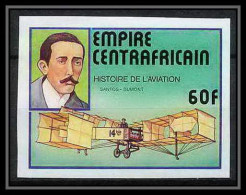 92291 Centrafricaine N°306 Alberto Santos-Dumont Histoire De L'aviation Non Dentelé Imperf ** MNH - Airplanes