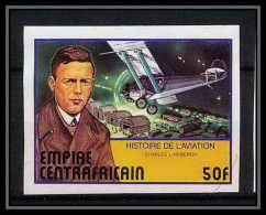 92290 Centrafricaine N°305 Charles Lindbergh Histoire De L'aviation Non Dentelé Imperf ** MNH - Avions