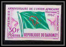 92229 Dahomey N°174 L'Union Africaine Et Malgache Drapeau Flag 1962 Non Dentelé Imperf ** MNH - Bénin – Dahomey (1960-...)