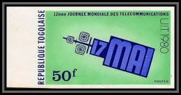 92217b Togo N°988 12ème Journee Mondiale Télécommunications Telecom Espace Space UIT 1980 Non Dentelé Imperf ** MNH - Telecom