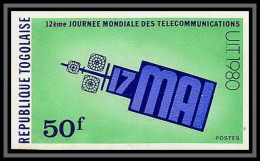 92217a Togo N°988 12ème Journee Mondiale Télécommunications Telecom Espace Space UIT 1980 Non Dentelé Imperf ** MNH - Togo (1960-...)