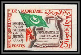 92212 Mauritanie N°154 Proclamation De L'indépendance 1960 Honneur Fraternité Drapeau (flag) Non Dentelé Imperf ** MNH - Mauretanien (1960-...)