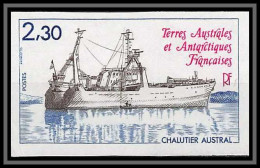 92192 Terres Australes Taaf N°100 Bateau Chalutier Austral Non Dentelé Imperf ** MNH - Imperforates, Proofs & Errors