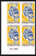 92136 Gabon Gabonaise N°210 Carnaval Masques Carnival Masks 1967 Denis Courty Coin Daté Non Dentelé Imperf ** MNH - Gabun (1960-...)