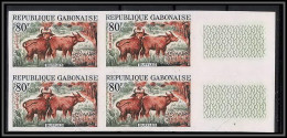 92104 Gabon (gabonaise) N°173 Animaux (animals) Buffles Buffalo Bloc 4 Non Dentelé Imperf ** MNH - Gabon (1960-...)