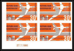 92105 Gabon (gabonaise) Poste Aérienne PA N°49 Avion Dc-8f Air Afrique 1966 Coin Daté Non Dentelé Imperf ** MNH Aviation - Emissioni Congiunte