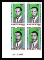 92079 Congo N°173 Président Massamba Débat 1965 Coin Daté Non Dentelé Imperf ** MNH - Neufs