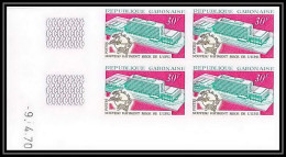 92123 Gabon (gabonaise) N° 256 Siège De L'upu Bloc 4 Coin Daté 1970 Non Dentelé Imperf ** MNH - Gabon (1960-...)