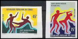 92068 Congo N°551/552 Handball 1979 Coupe Marien Ngouabi Non Dentelé Imperf ** MNH - Pallamano