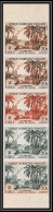 92037 Afrique Occidentale Francaise AOF 235 Dahomey Huile De Palm Palm Oil Essai Proof Non Dentelé Imperf ** MNH Strip 5 - Neufs