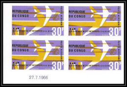 92072 Congo Poste Aérienne PA N°44 Avion DC-8F Cie AIR AFRIQUE Coin Daté Bloc 4 Non Dentelé Imperf ** MNH Aviation - Mint/hinged