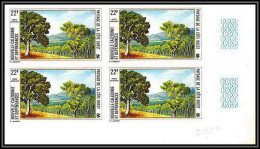 91972b Nouvelle-Calédonie PA N°149 Paysages Landscape 1974 Arbre Tree Cote Ouest Non Dentelé Imperf ** MNH Bloc 4 - Alberi