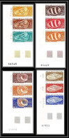 91968c Wallis Et Futuna N° 192/195 Coquillages Shell (shells) Essai Proof Non Dentelé Imperf ** MNH Bande 3 - Schelpen