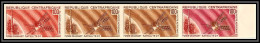 91876b Centrafricaine PA N°45 Fusee Diamant Satellite D1 1966 Espace (space) Non Dentelé Imperf ** MNH Bande 4 Strip - Africa