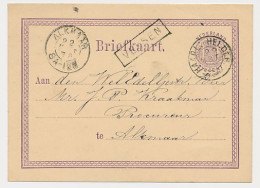 Trein Haltestempel Velsen - Amsterdam 1876 - Lettres & Documents